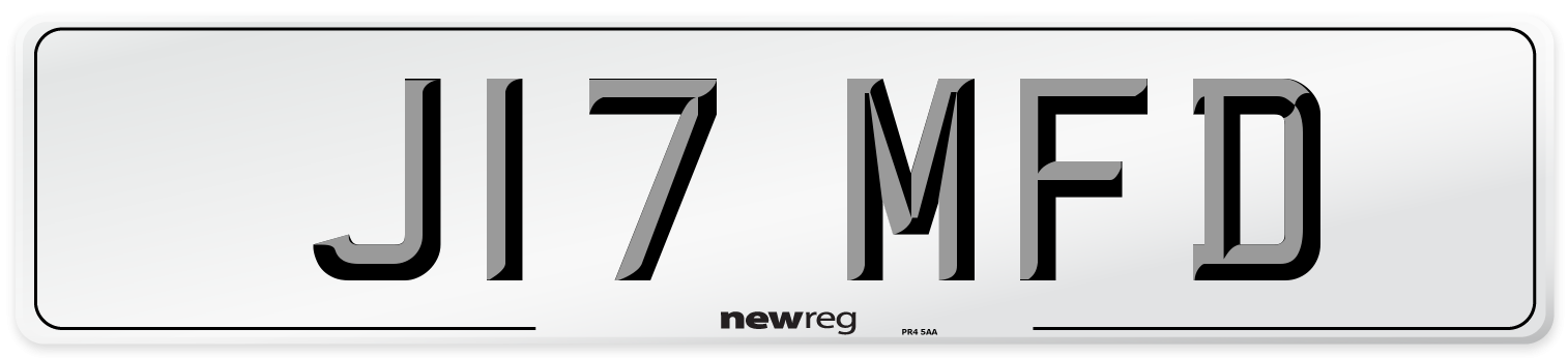 J17 MFD Number Plate from New Reg